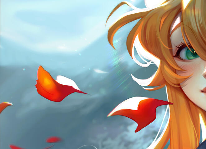 + Blurred background: 8€ A simple out-of-focus background that provides a setting for the drawing. There is little room for details.